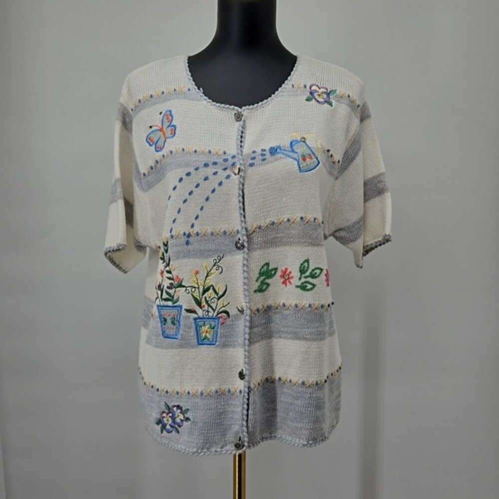 Teddi Petite Embroidered Vintage Sweater